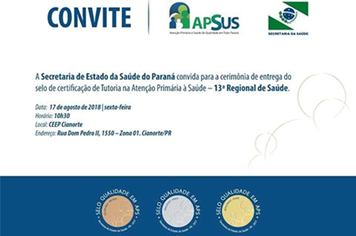 Saúde de Indianópolis receberá Selo Bronze do Governo do Estado do Paraná